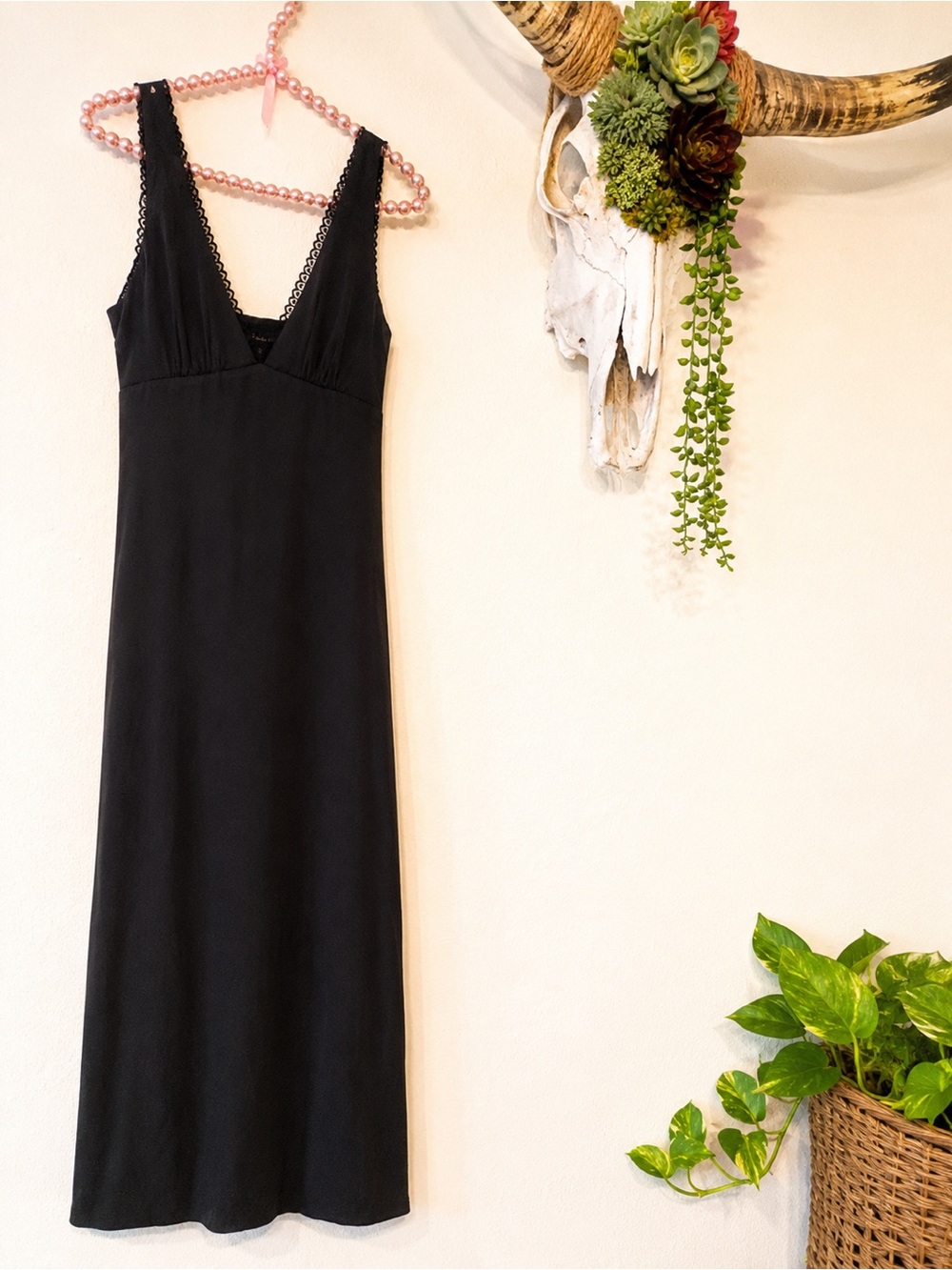 NWT House Of Harlow 1960 Satin Black Slip Dress M